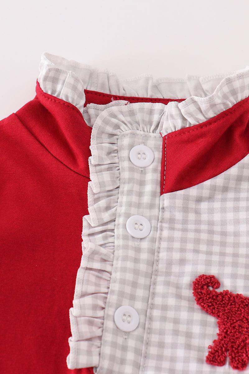 Girl's Boutique Maroon Alabama Girl Pullover Long Sleeve Top French Knot
