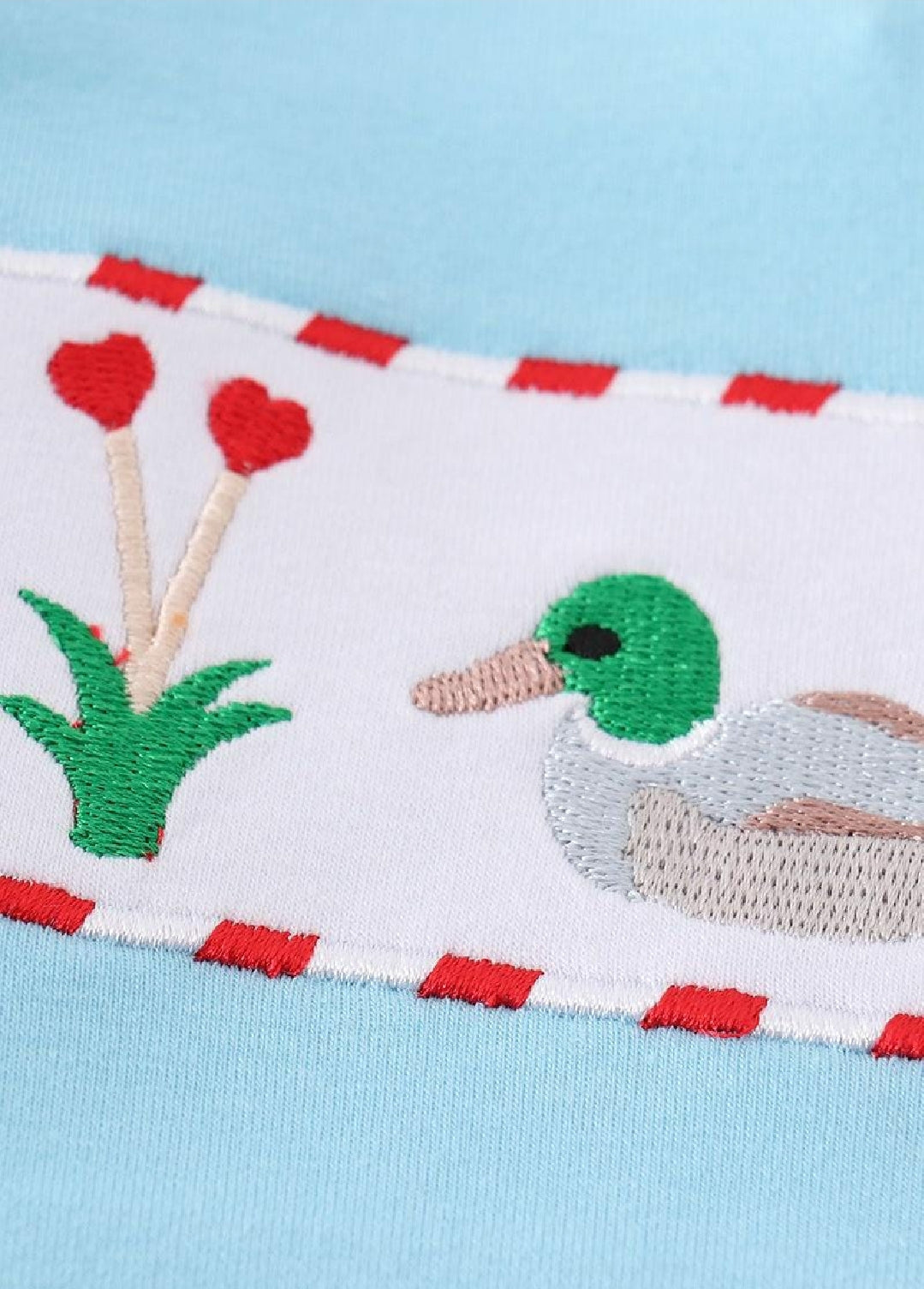 Boys Boutique Valentine's Day Heart Duck Embroidery Embroidered 2 Piece Pant Set Outfit Matching Sibling