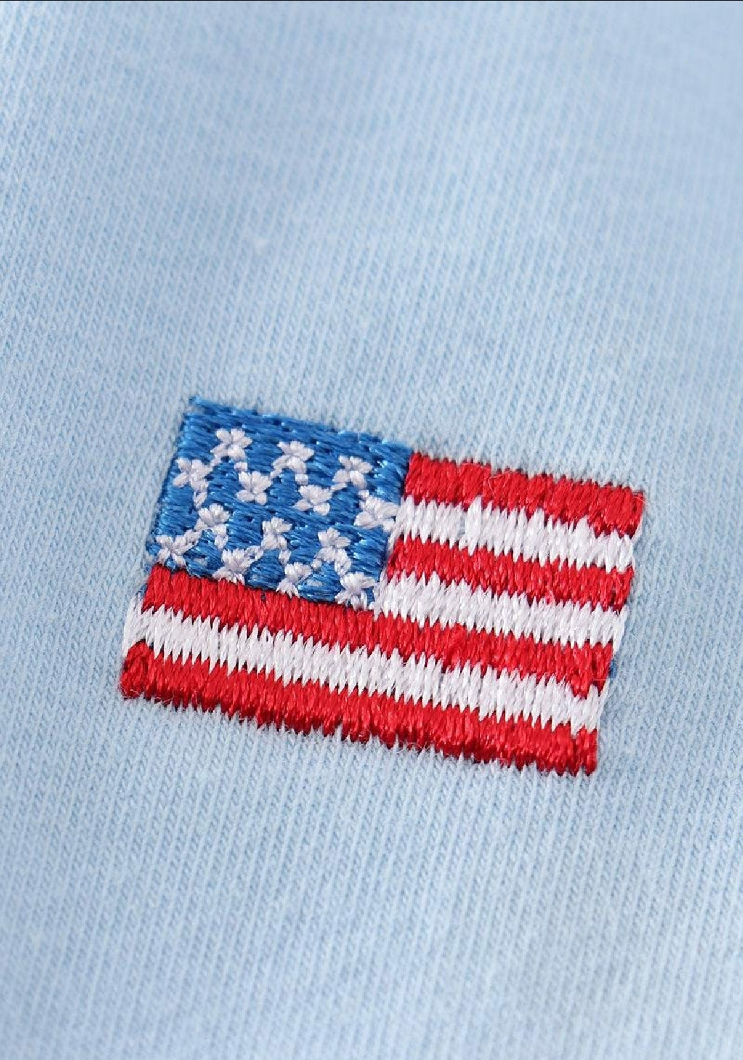 Boy's or Girl's Boutique Premium Blue Flag Patriotic 4th Of July Embroidered Jon Jon Romper Matching Sibling