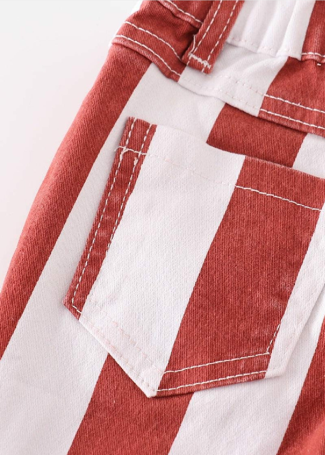 Girl's Boutique Terracotta Striped Denim Jeans Flared Hippie Boho