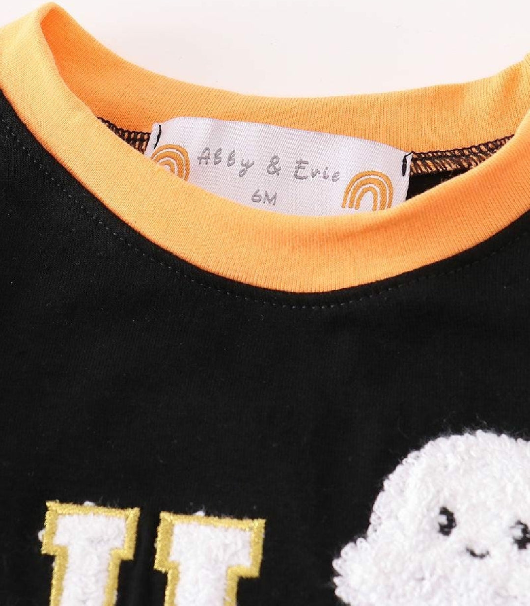 Boy's Boutique Halloween Lil Boo Chenille Patch Embroidered Embroidery Bubble Romper Sibling And Parent Matching Mommy And Me
