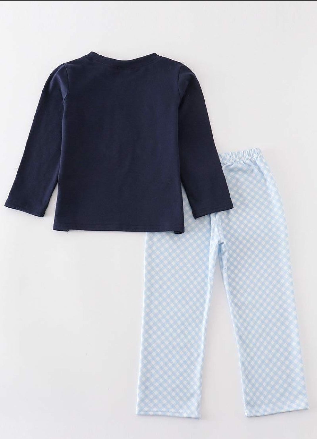 Boys Boutique Valentine's Day Heart Navy Puppy Embroidery Embroidered 2 Piece Pant Set Outfit Matching Sibling