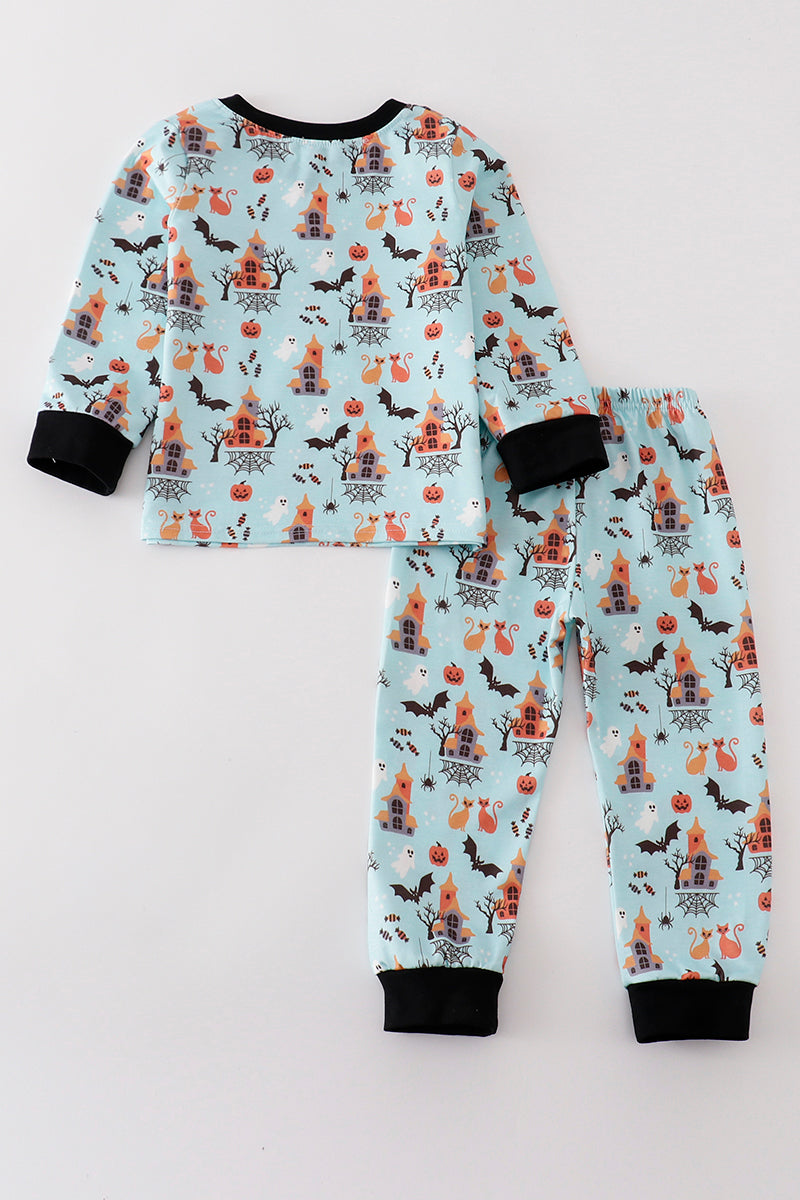 Boy's Boutique Blue Ghost Bats Halloween Lounge Set Matching Sibling