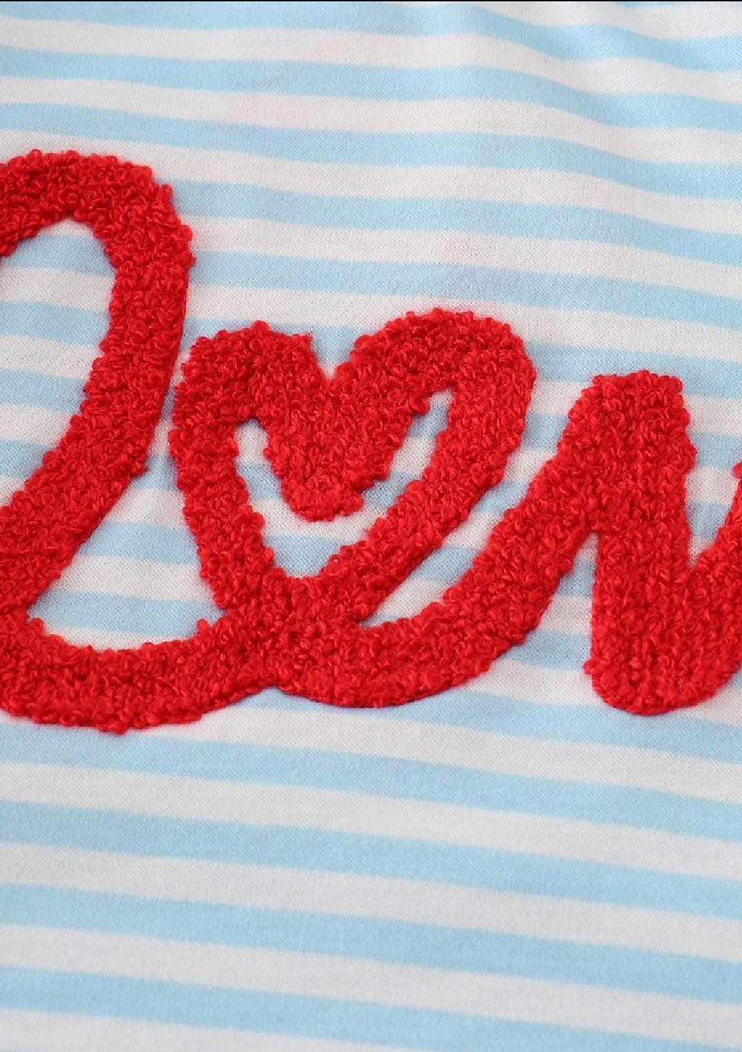 Boys Boutique Valentine's Day Love French Knot Embroidery Embroidered Romper Matching Sibling