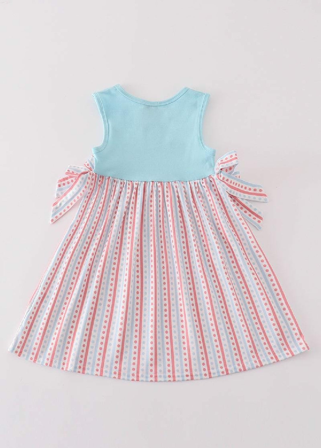 Girl's Blue Whale Embroidered Embroidery Dress Summer Vacation Sibling Matching