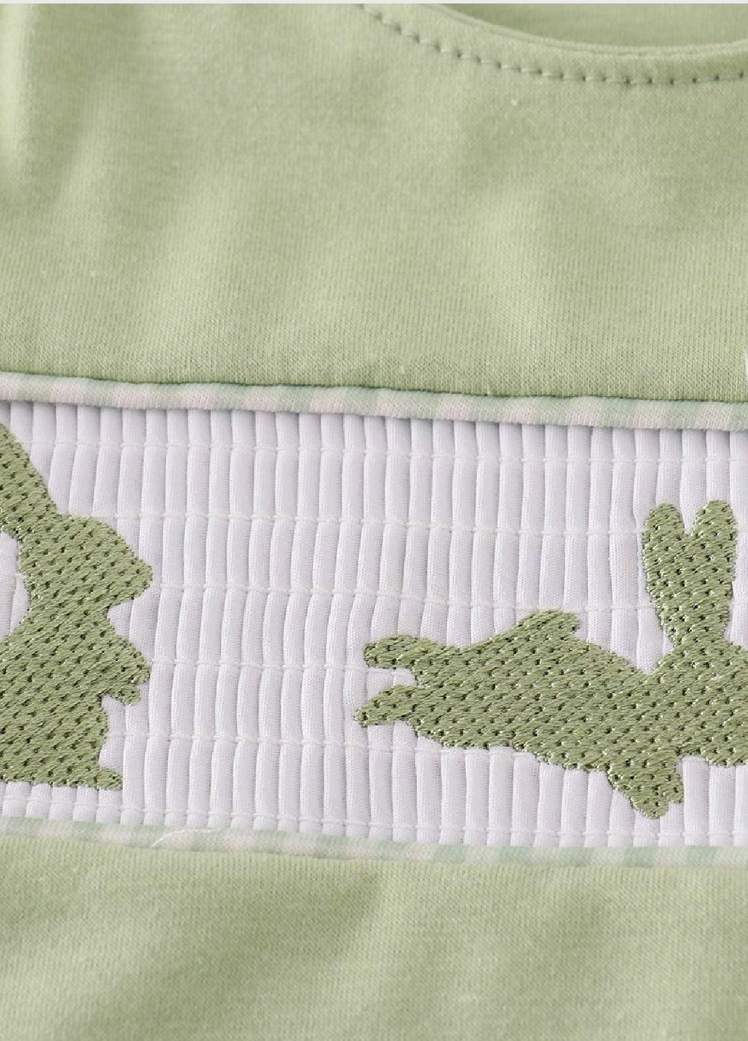 Boy's Boutique Green Easter Bunny Smocked Gingham 2 Piece Bloomer Outfit Set Matching Sibling
