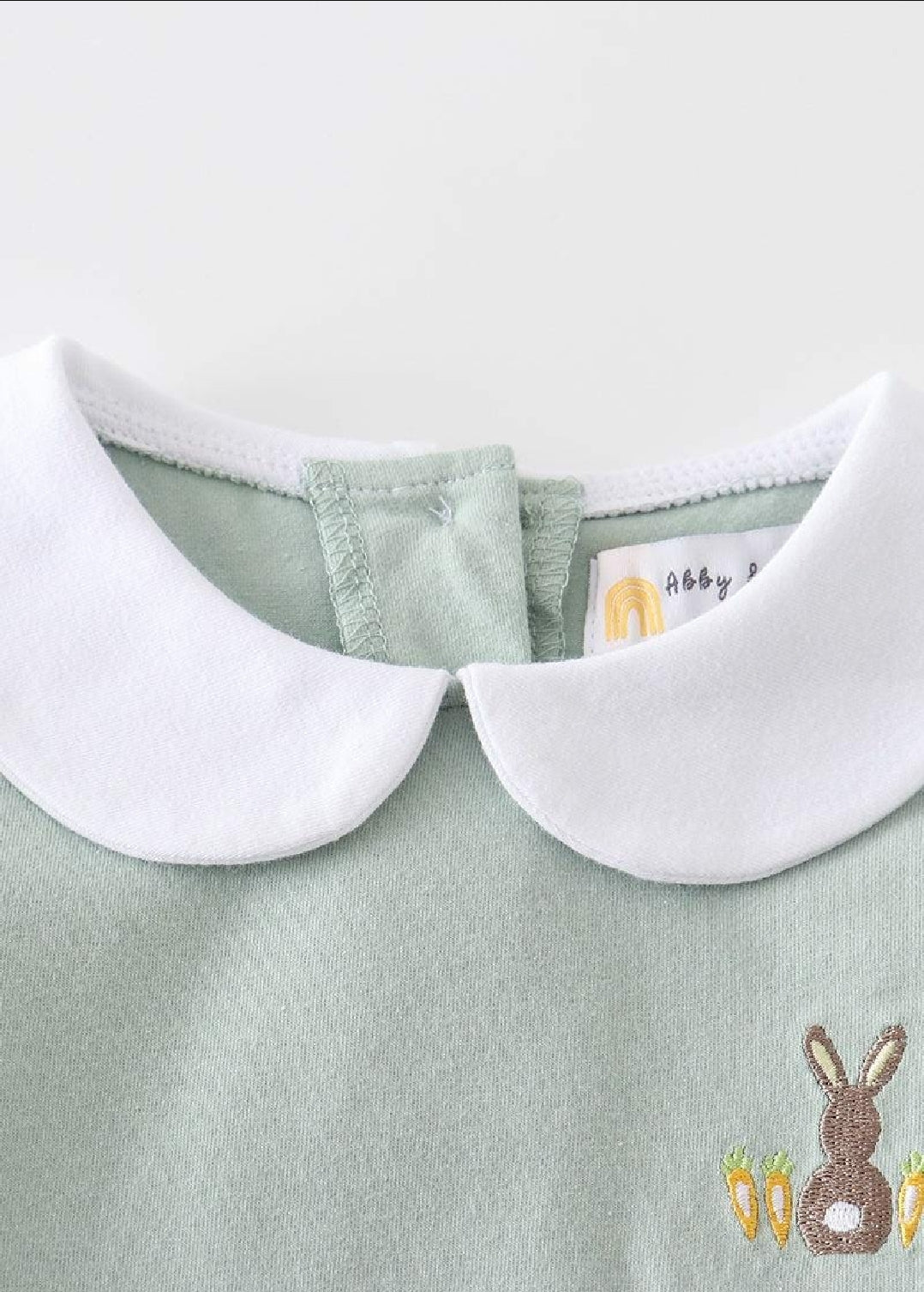 Boy's Boutique Premium Sage Easter Bunny Embroidered Boy Top Matching Sibling