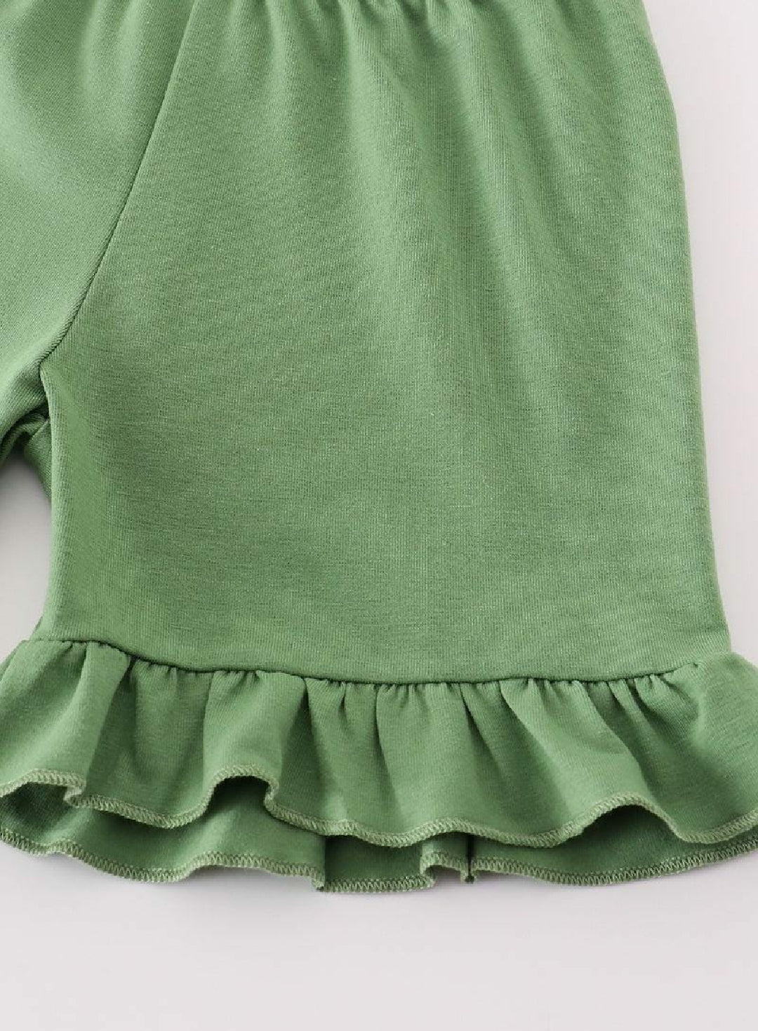 Girl's Boutique Easter Green Floral Bunny Print Rabbit Goose Two Piece Short Set Outfit Sibling Matching Embroidered Embroidery