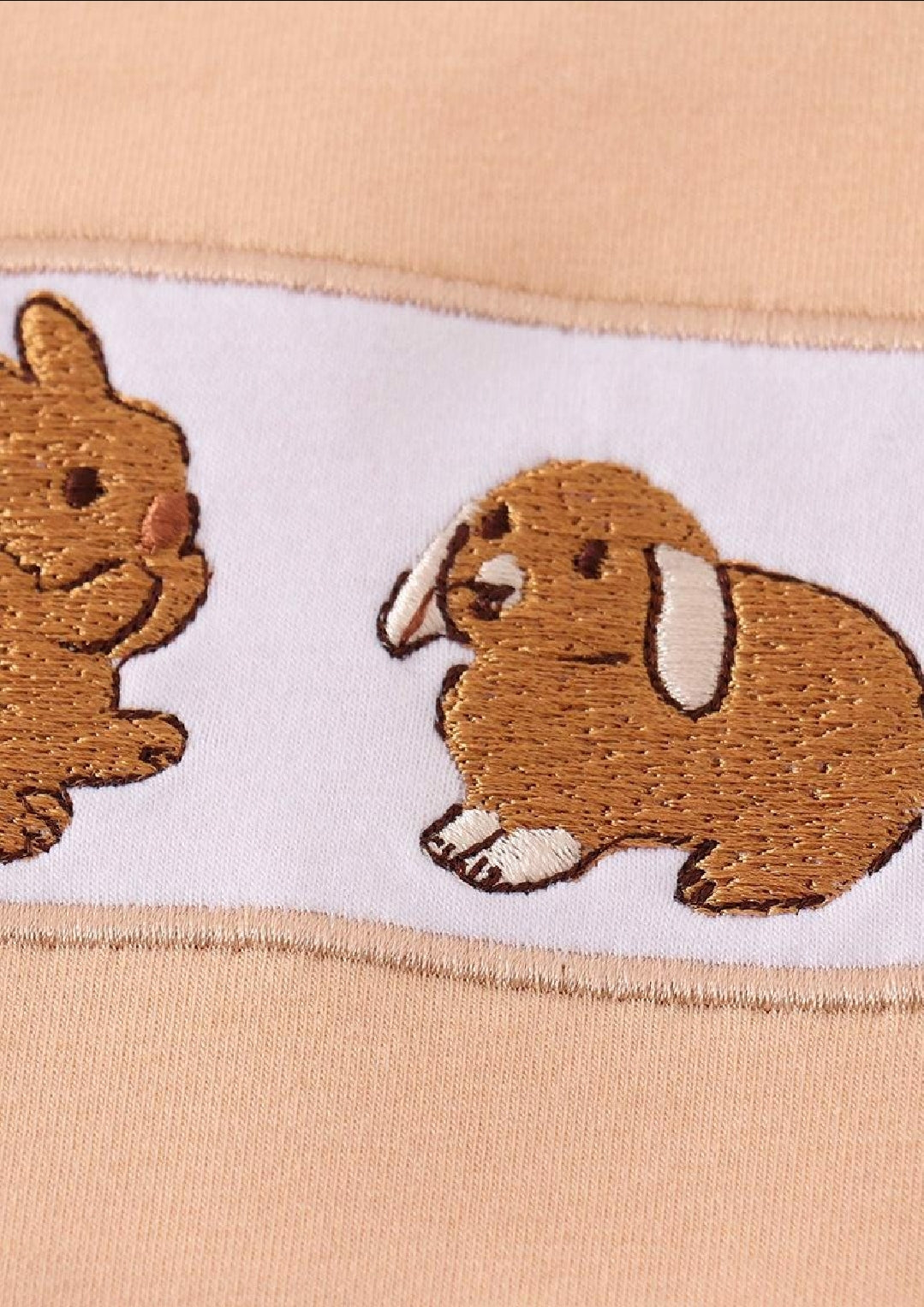 Boy's Boutique Easter Tan Bunny Bunnies Applique Embroidered Embroidery Two Piece Short Set Outfit Matching Sibling