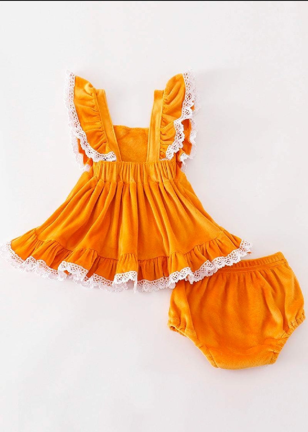 Girl's Boutique Honey Bee Velvet Sunflowes Lace Embroidered Embroidery Two Piece Bloomer Set Outfit Matching Sibling