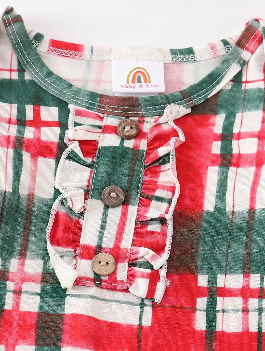 Girl's Boutique Red And Green Plaid Print Christmas Baby Knot One Piece Outfit And Matching Headband
