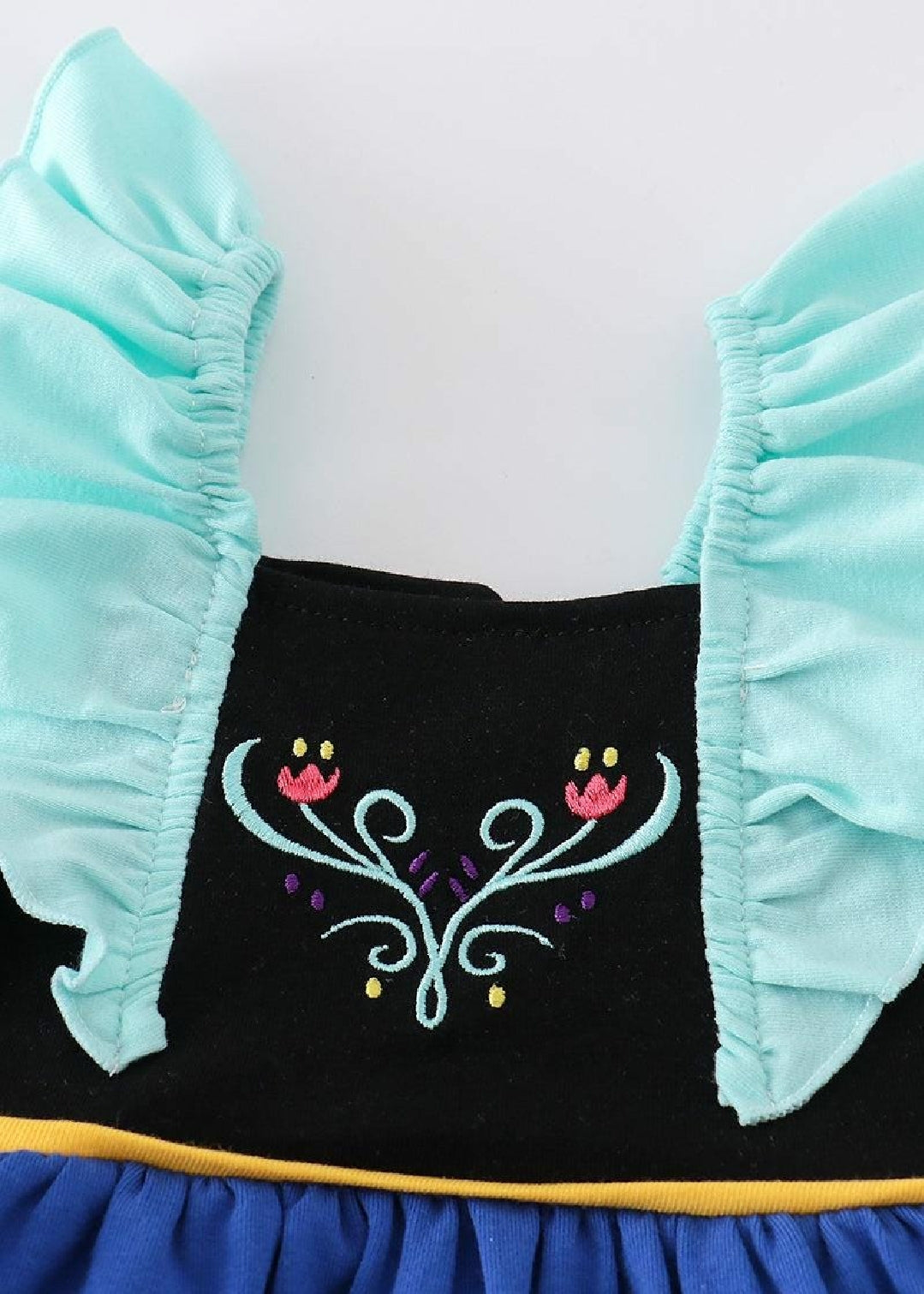 Girl's Boutique Green Navy Blue Aqua Floral Flower Bubble Romper Dress Sibling Matching