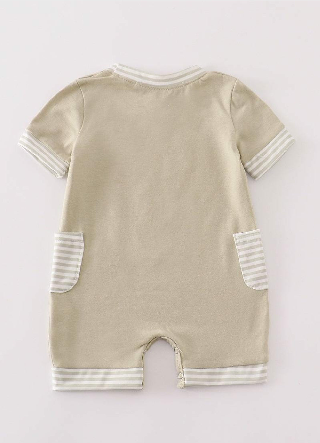 Boy's Boutique Cotton Camouflage Deer Embroidery Embroidered Applique Romper Matching Sibling
