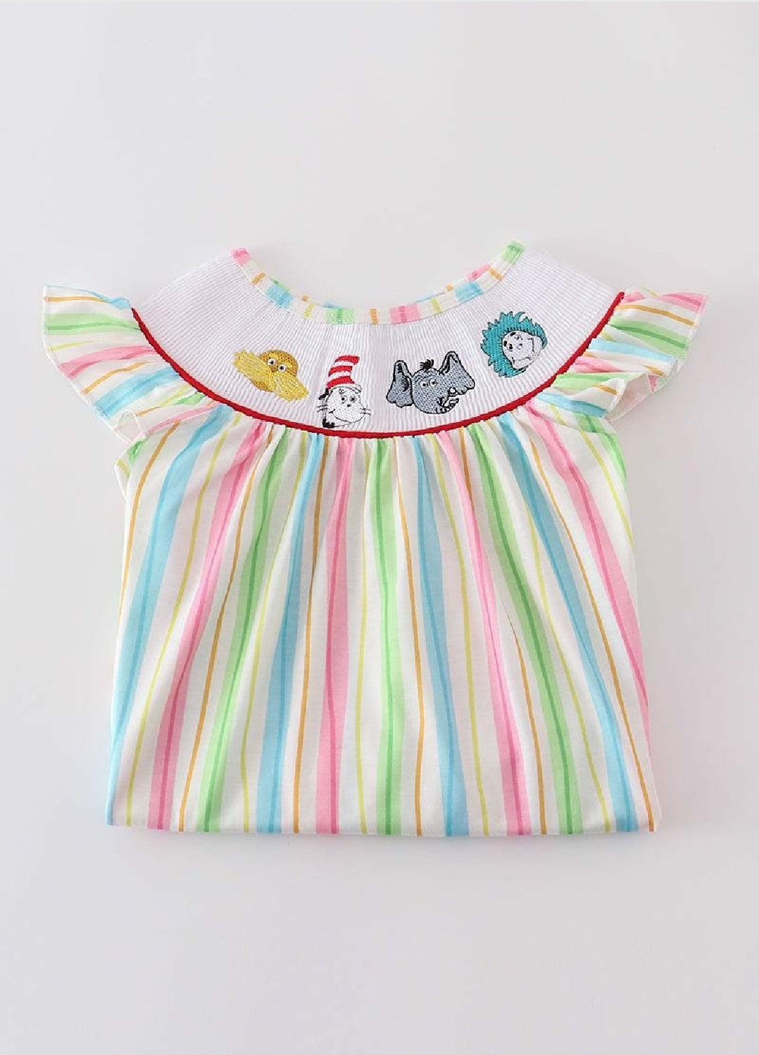 Girl's Rainbow Back To School Character BTS Embroidered Embroidery Dress Summer Sibling Matching
