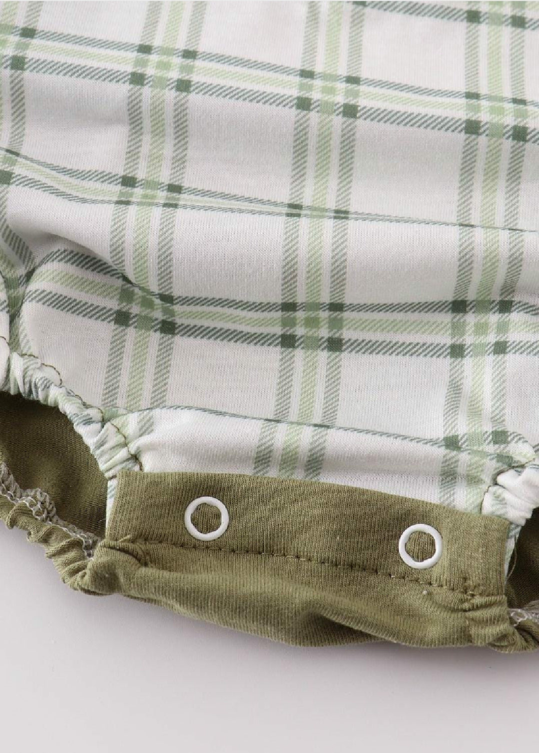 Boy's Boutique Green Plaid Fish Embroidered Embroidery Boy Bubble Romper Sibling Matching Summer