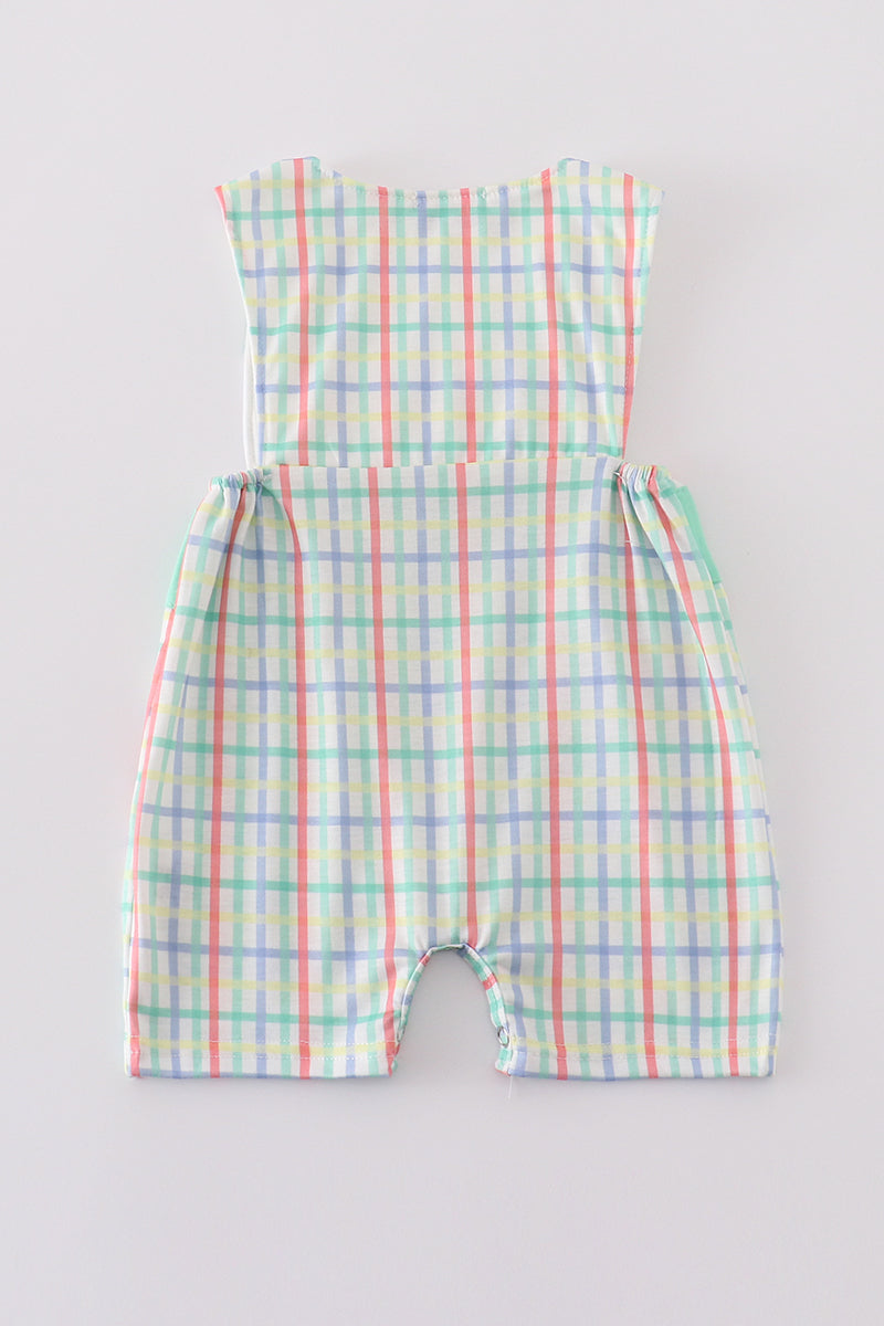 Boy's Boutique Green Sailboat French Knot JonJon Romper Sibling Matching Summer Cruise Trip