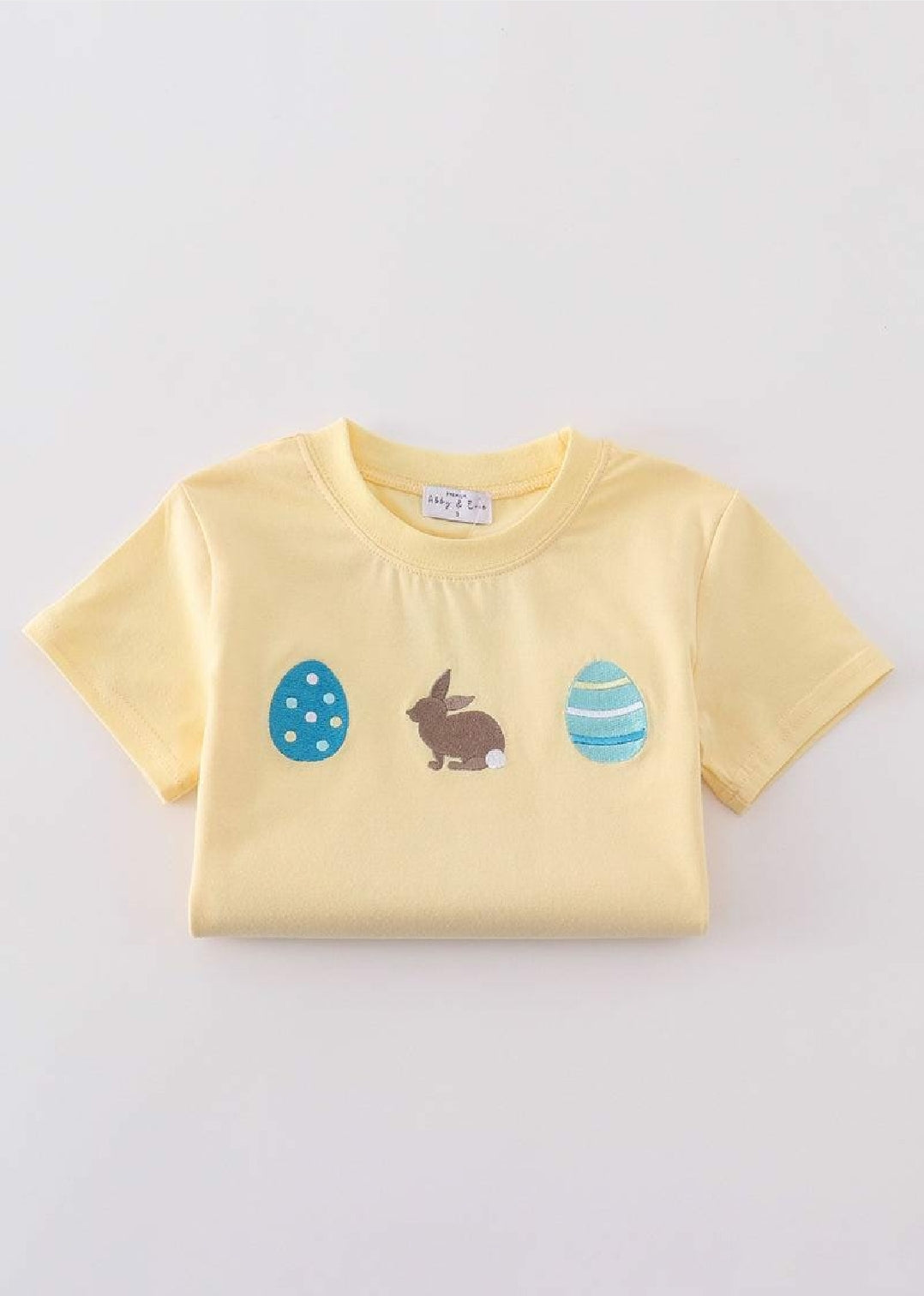Boy's Boutique Premium Yellow Easter Bunny Egg Embroidered Boy Top Matching Sibling
