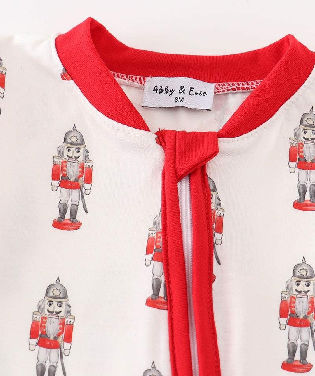 Boy's Boutique Christmas Red Nutcracker Print Zip Up Romper Matching Sibling