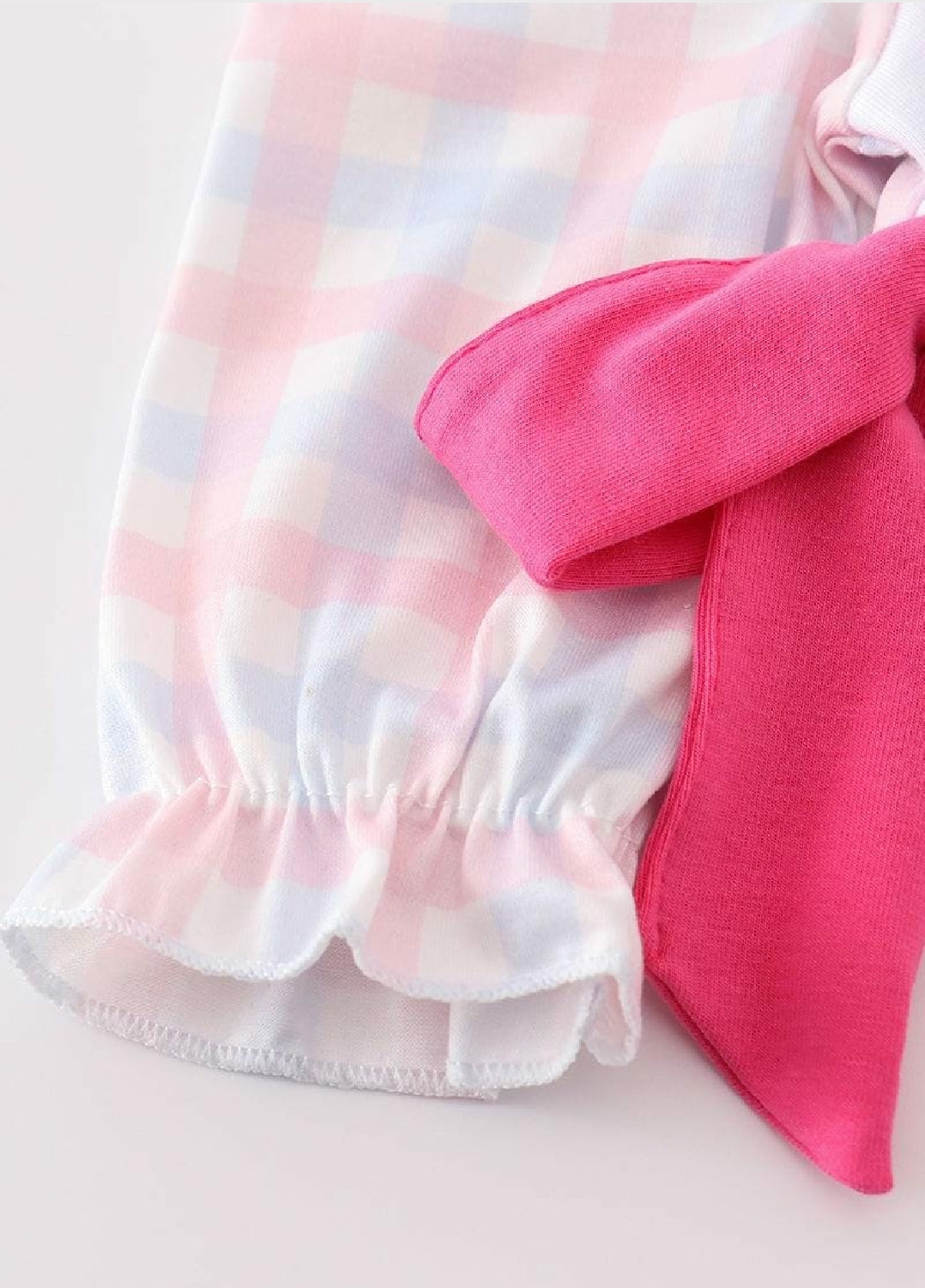 Girl's Boutique Valentine's Day Heart Embroidery Embroidered Plaid Bubble Romper Matching Sibling