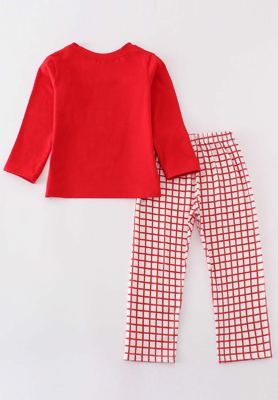 Boys Boutique Red Valentine's Day Heart Embroidery Embroidered 2 Piece Pant Set Outfit Matching Sibling