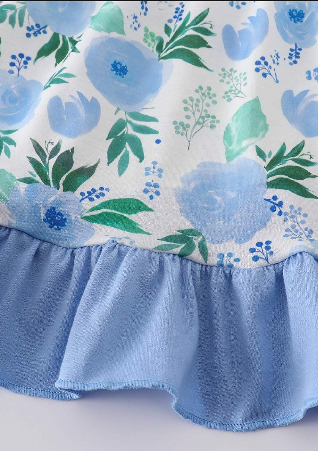 Girl's Boutique Cotton Tranquil Garden Floral Bow Dress Mommy And Me Sibling Matching