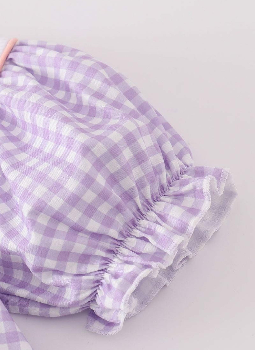 Girl's Boutique Purple Easter Bunny Smocked Embroidered Embroidery Two Piece Short Set Outfit Matching Sibling