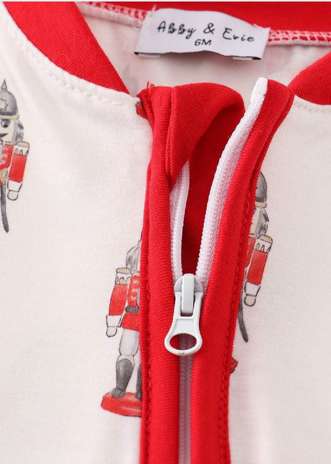 Boy's Boutique Christmas Red Nutcracker Print Zip Up Romper Matching Sibling