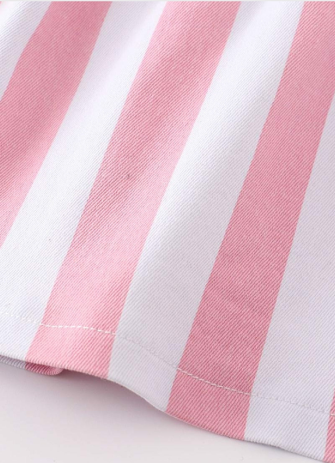 Girl's Boutique Pink Stripe Denim Strap Overall Dress Coveralls Retro