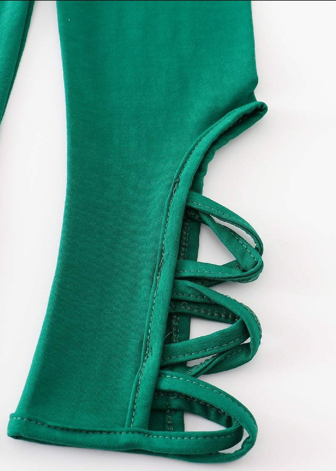 Girl's Boutique Green Hollow Out Leggings