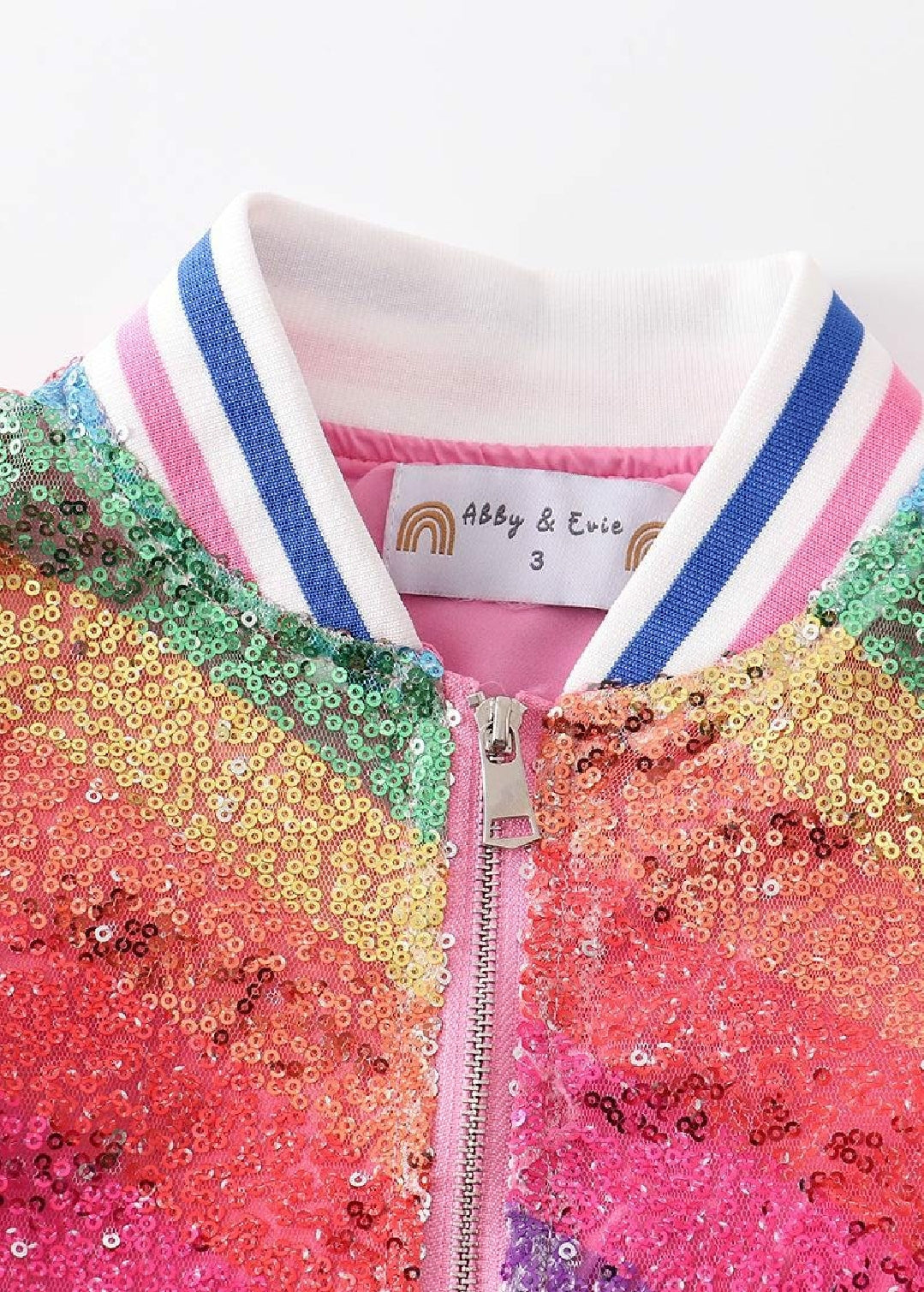Girl's Boutique Sequin Rainbow Bomber Jacket