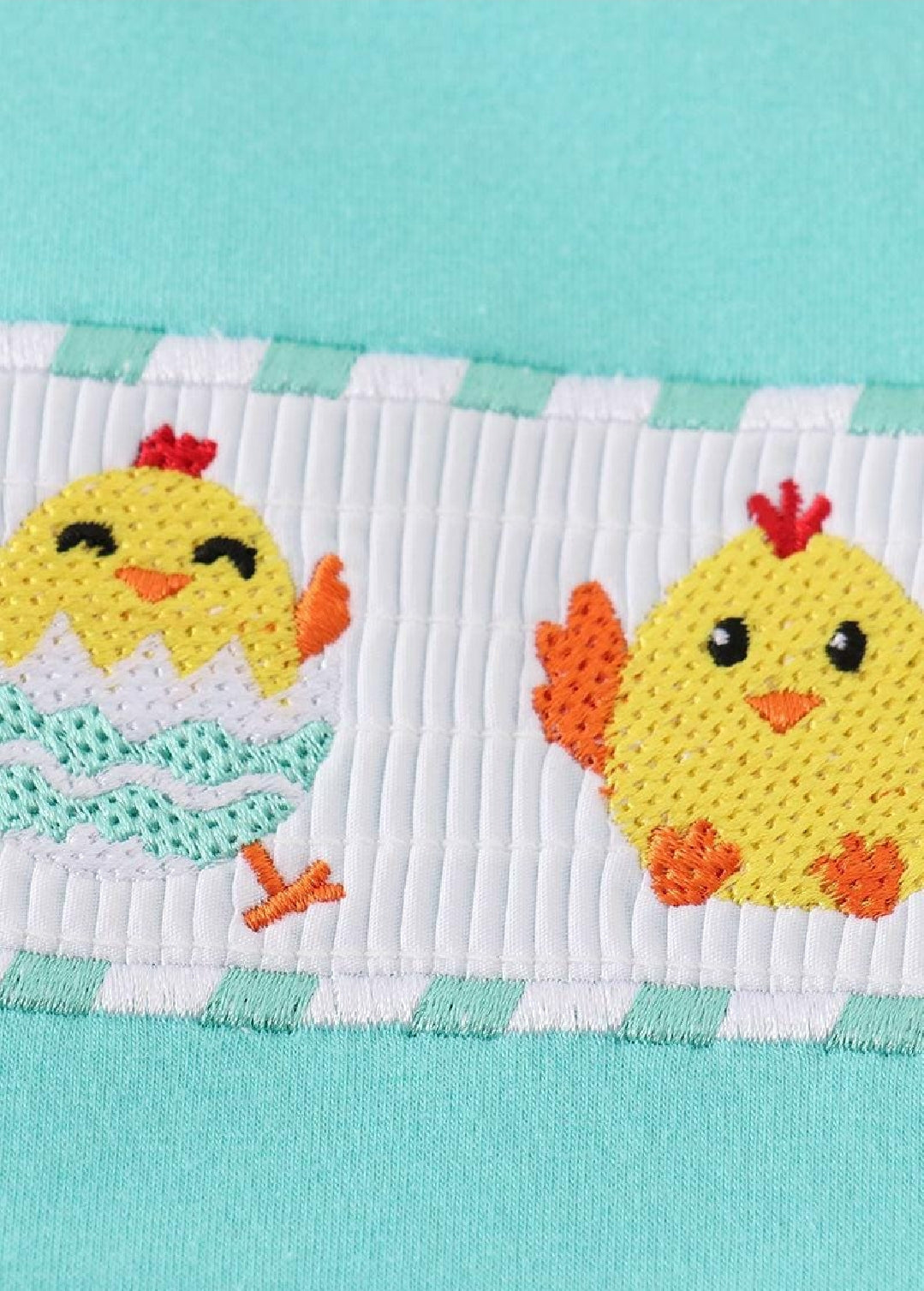 Boy's Boutique Easter Chick Egg Smocked Two Piece Short Set Outfit Sibling Matching Embroidered Embroidery