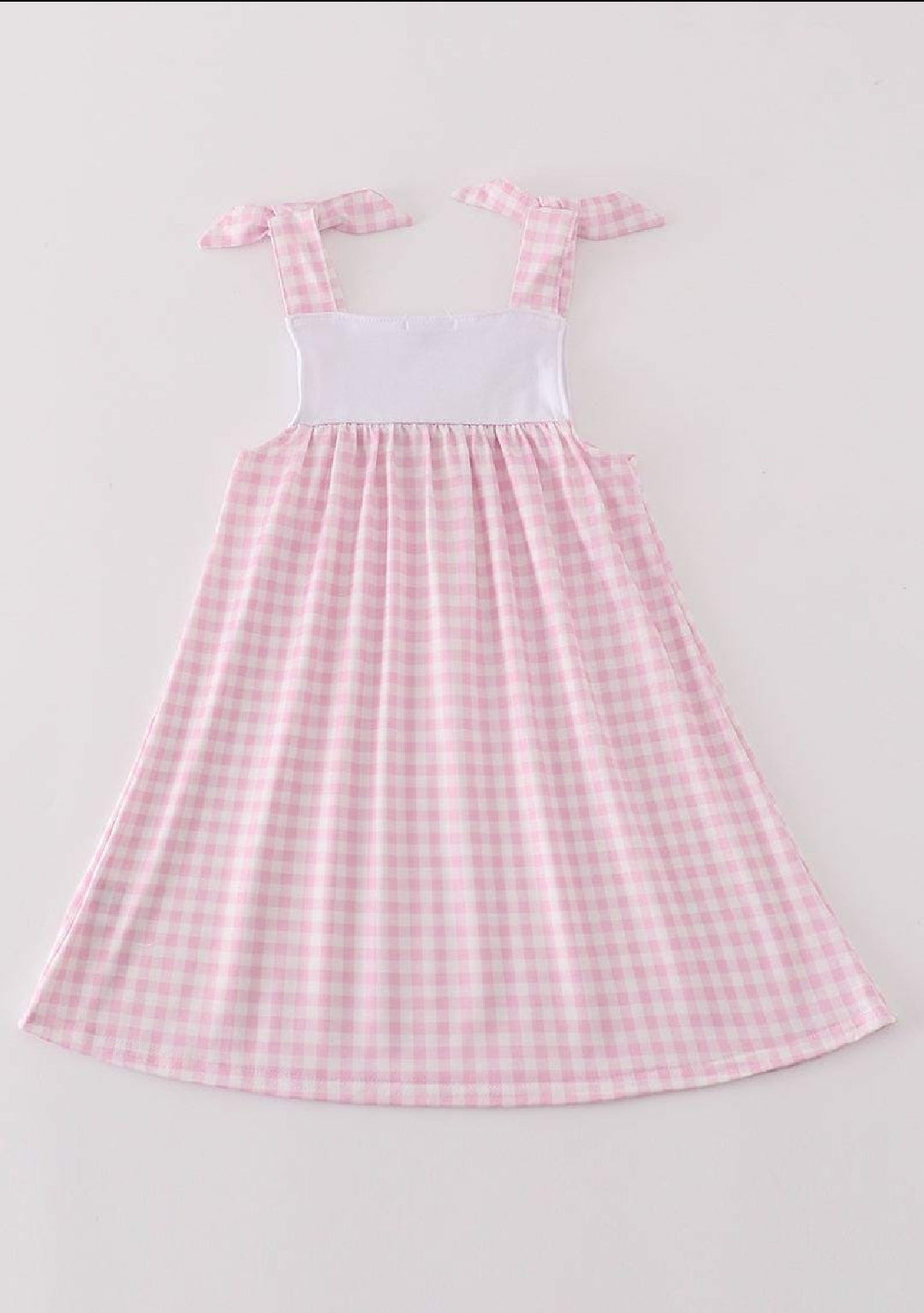 Girl's Boutique Easter Pink Bunny French Knot Dress Sibling Matching Embroidered Embroidery