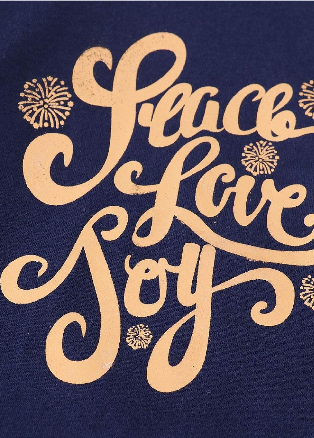 Girl's Boutique Premium Navy Polka Dot Peace Love Joy Party Top Winter Christmas Matching Sibling