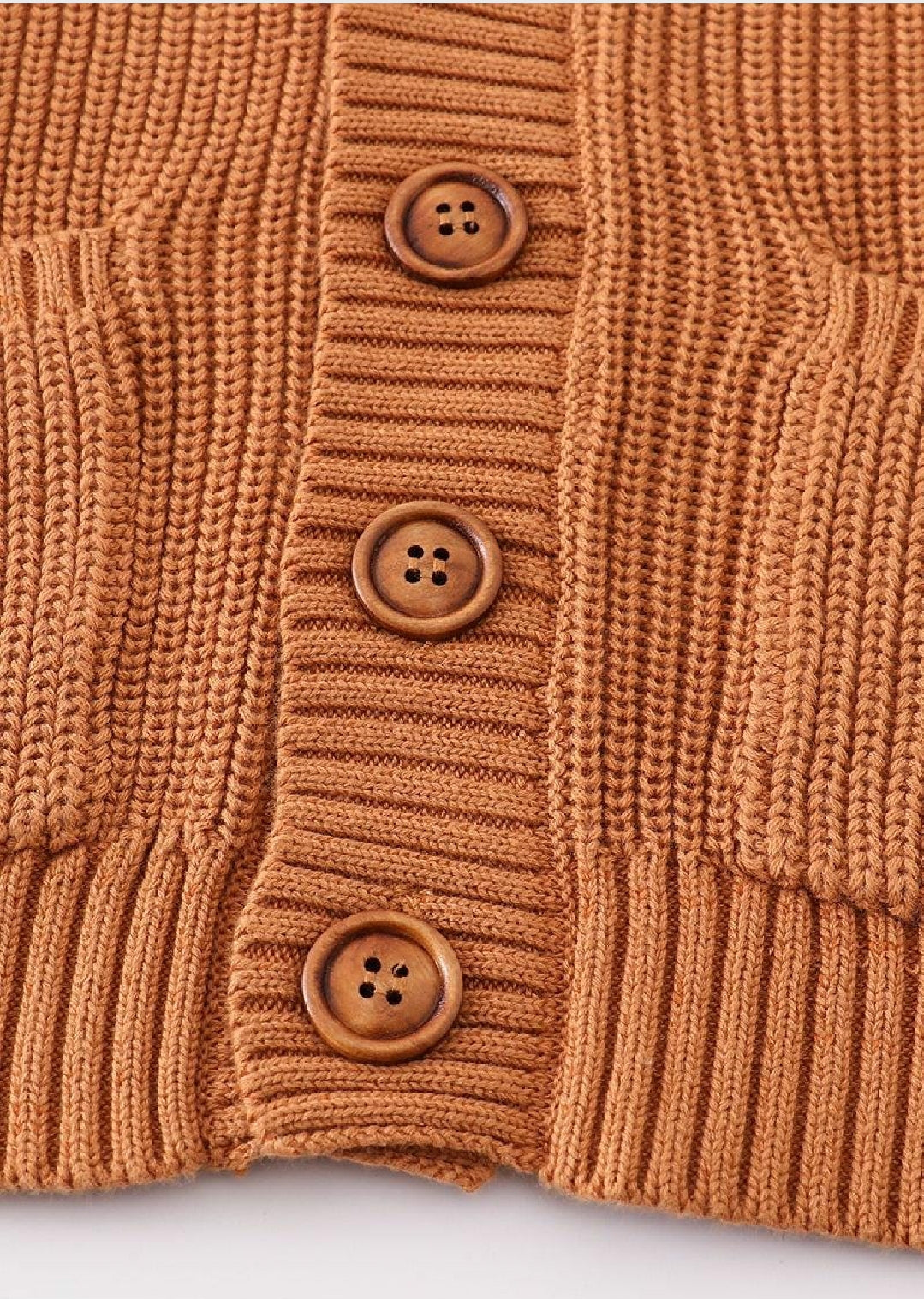 Girl's or Boy's Boutique Khaki Pocket Cardigan Sweater Matching Sibling