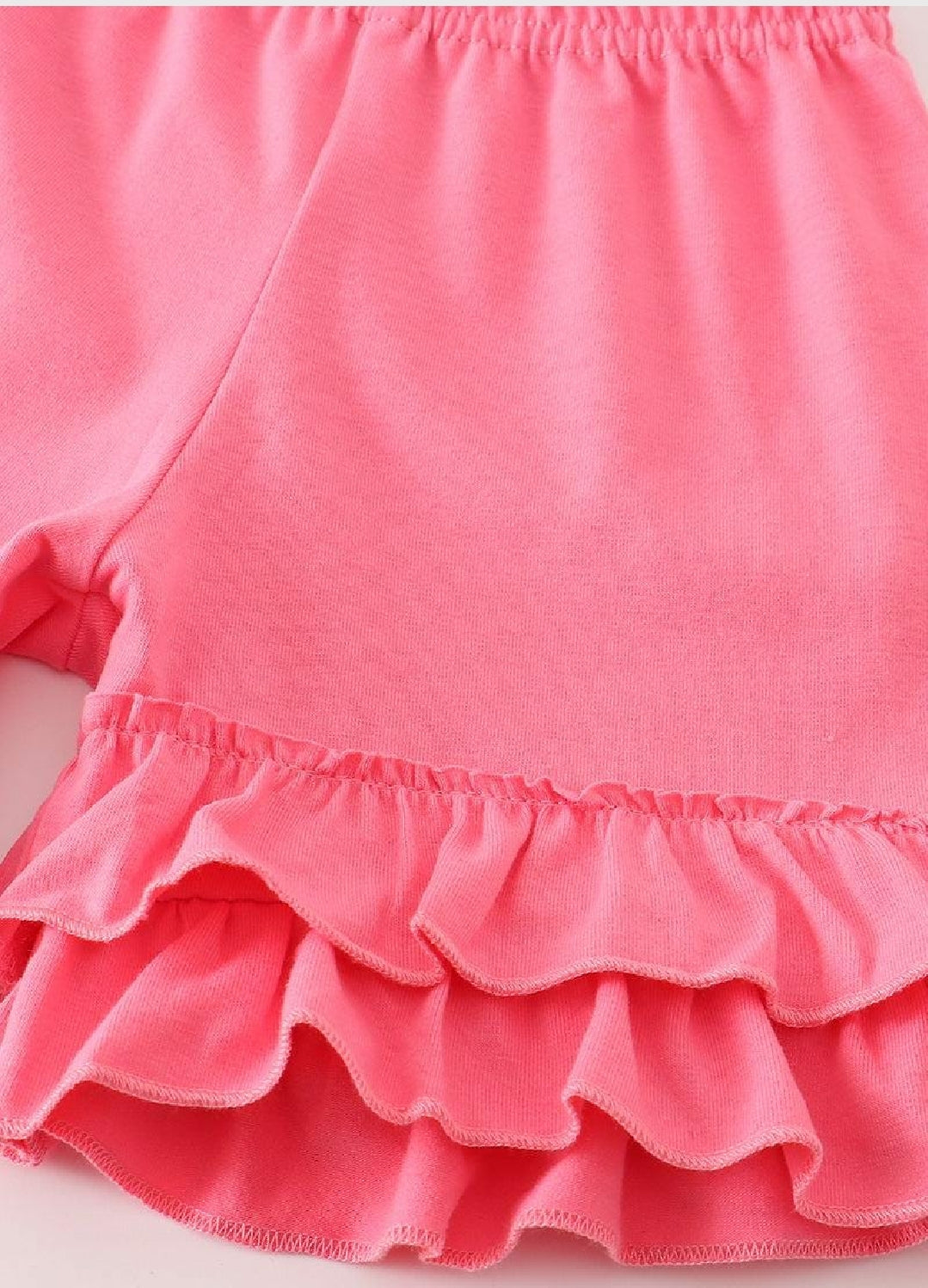 Girl's Boutique Yellow Pink Pencil BTS School Ruffle 2 Piece Set Shorts Tunic Sibling Matching