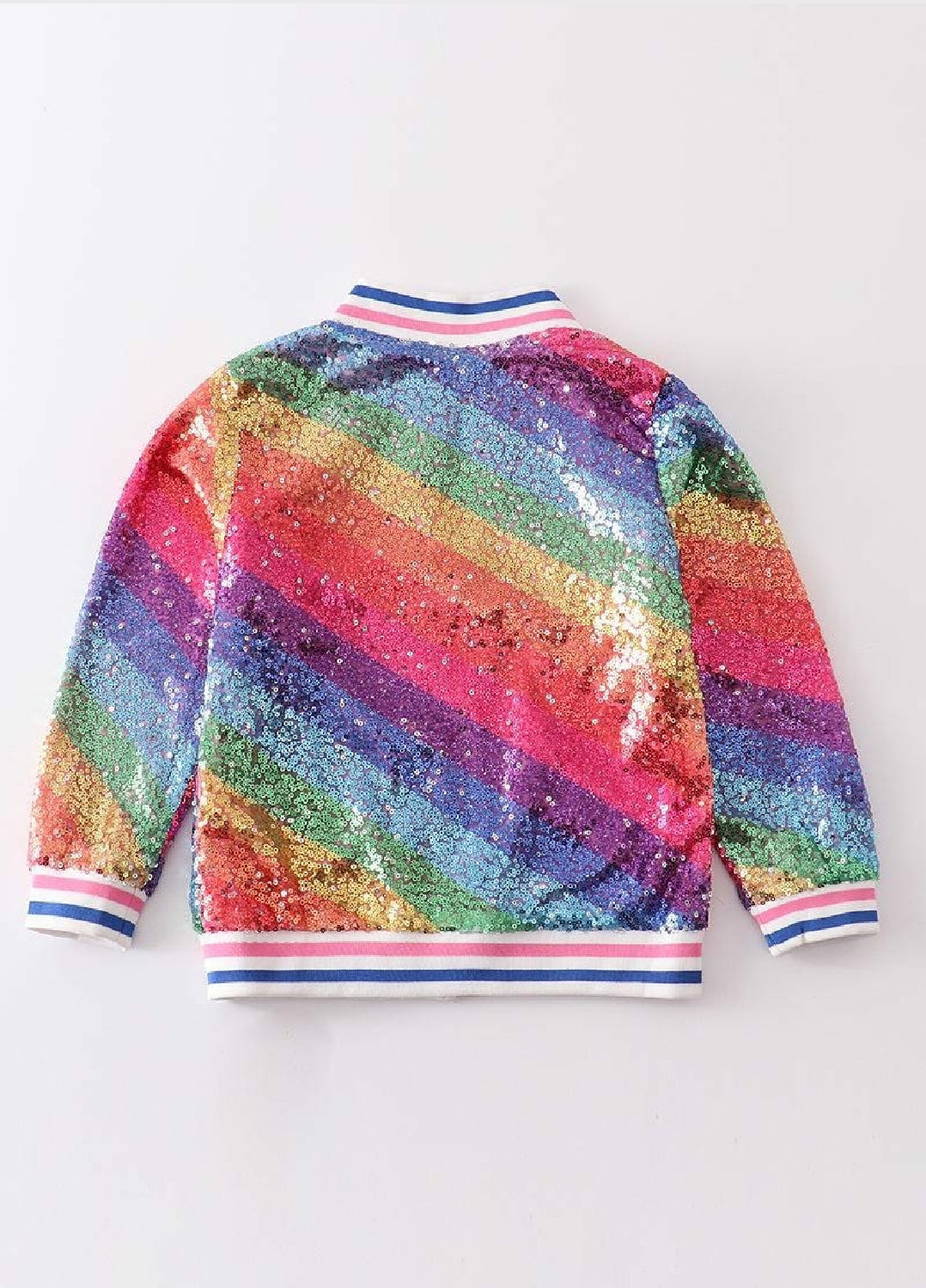 Girl's Boutique Sequin Rainbow Bomber Jacket