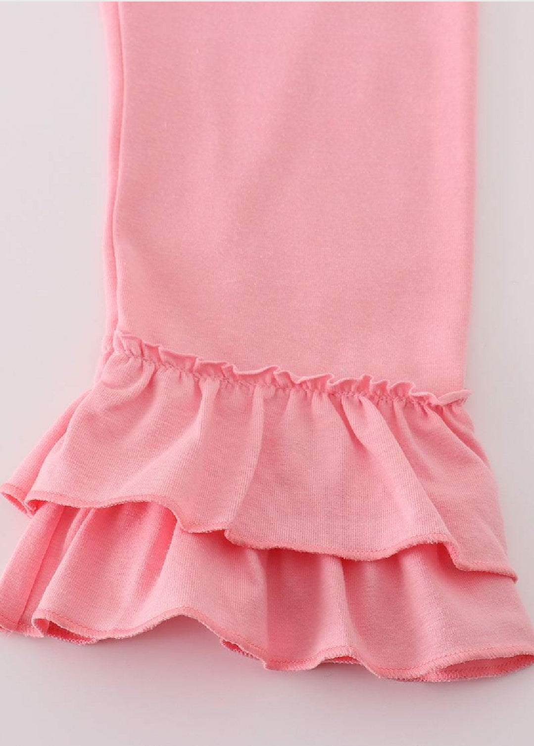 Girl's Boutique Pink Gingham Valentine Heart French Knot Embroidery Embroidered Pant Set Matching Sibling