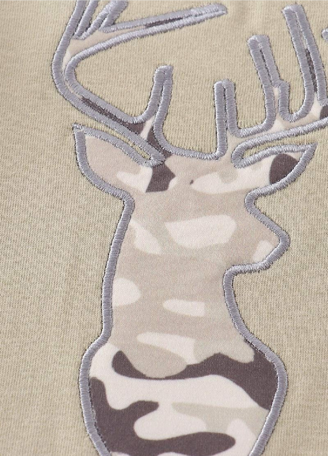 Boy's Boutique Cotton Camouflage Deer Embroidery Embroidered Applique Romper Matching Sibling