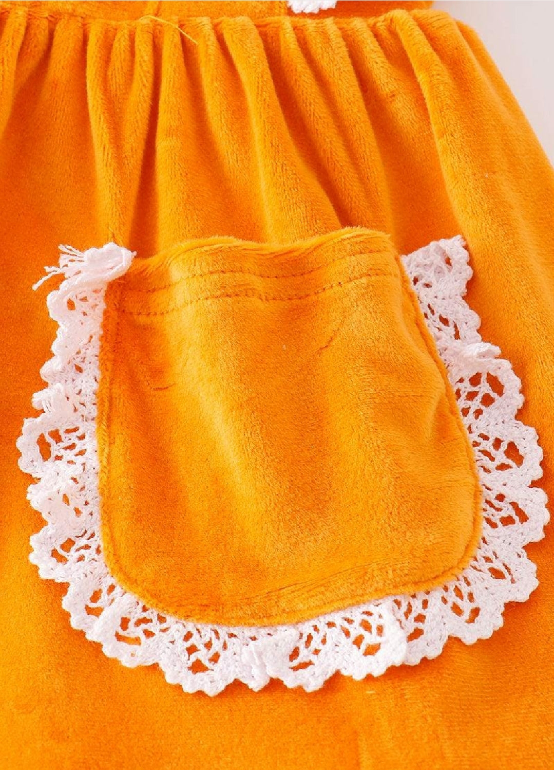 Girl's Boutique Honey Bee Velvet Sunflowes Lace Embroidered Embroidery Two Piece Flare Pants Set Outfit Matching Sibling