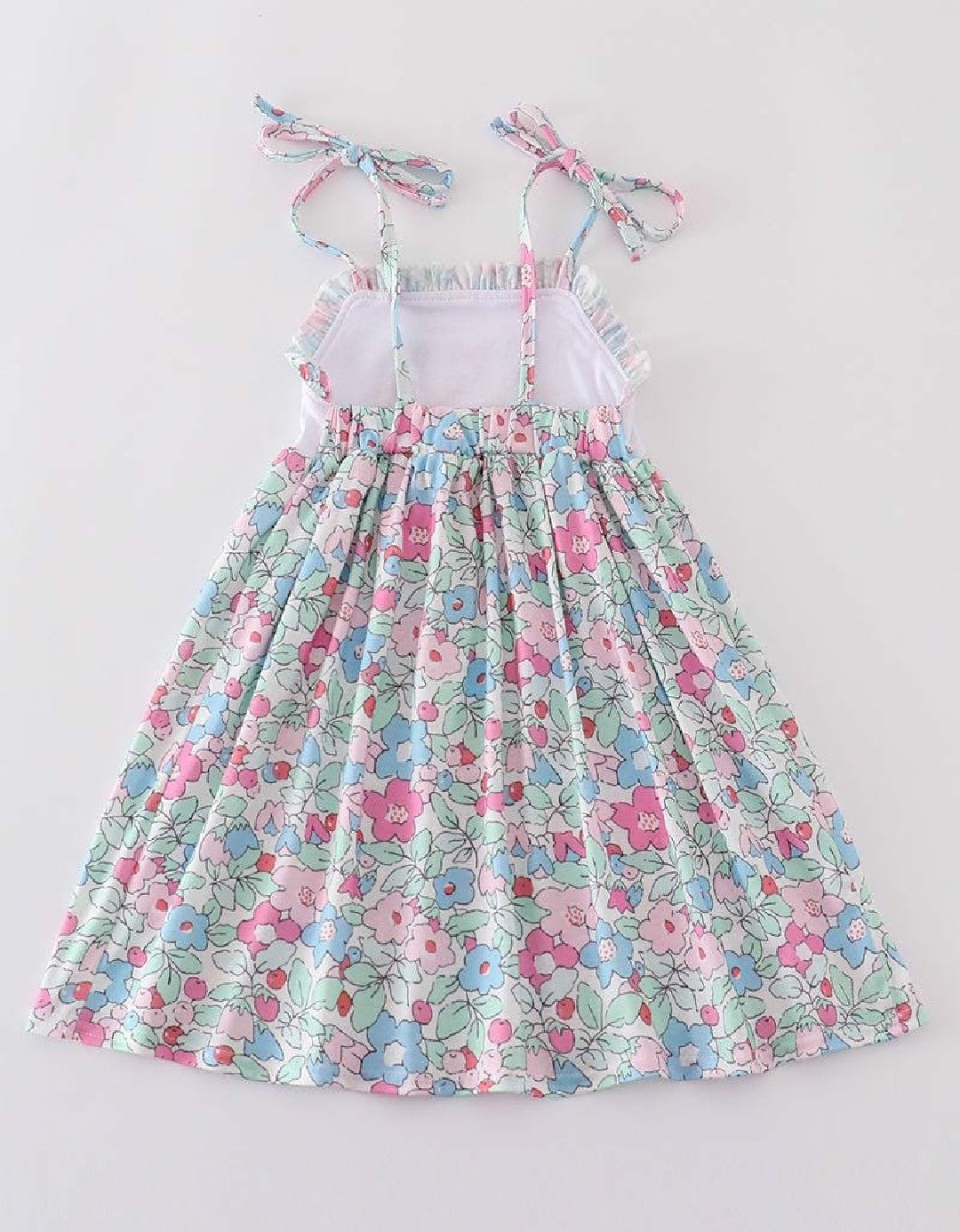 Abby & Evie Girl's Boutique Easter Floral Bunny Dress Sibling Matching Embroidered Embroidery