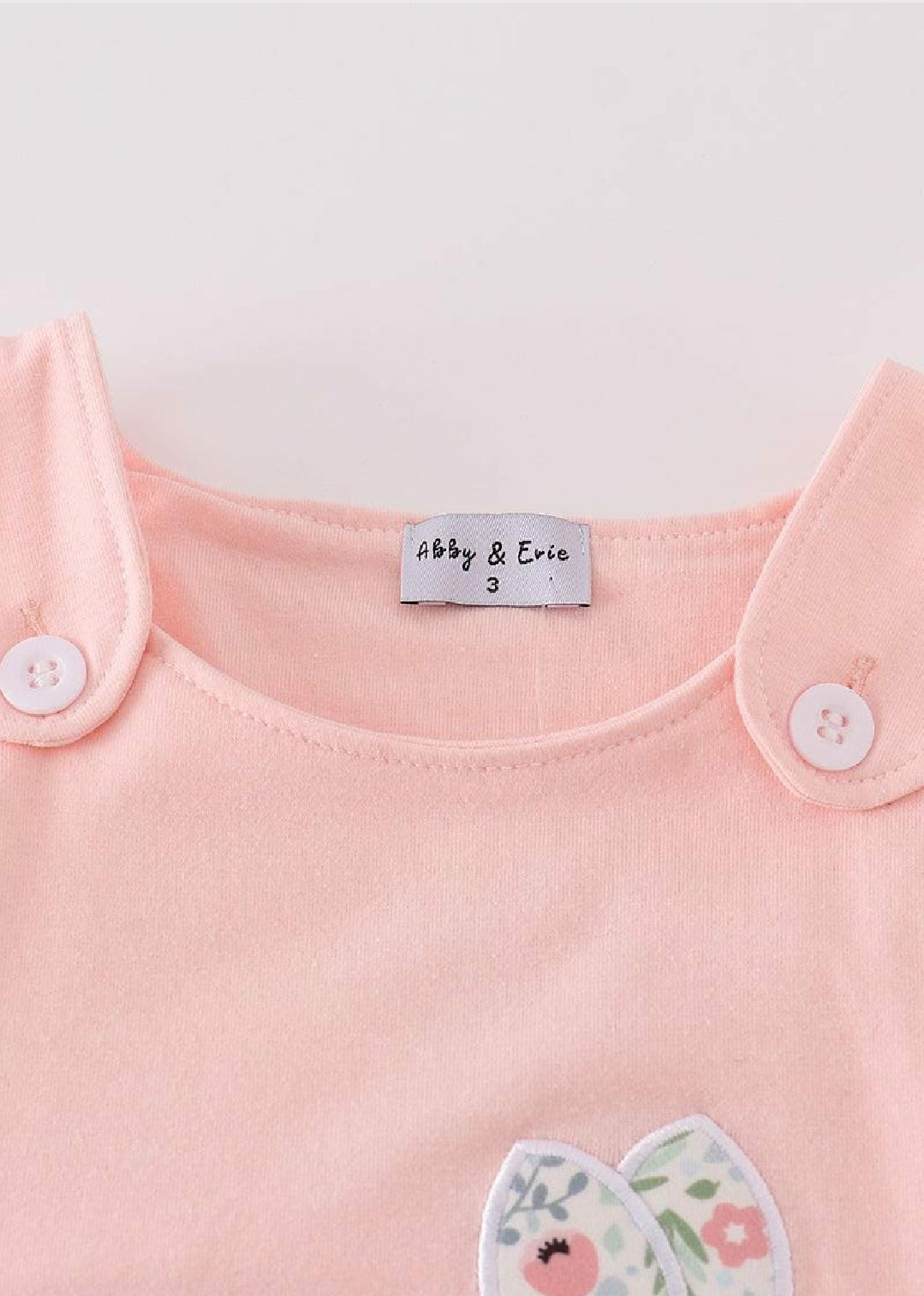 Girl's Boutique Pink Easter Bunny Floral Applique Embroidered Embroidery Dress Matching Sibling