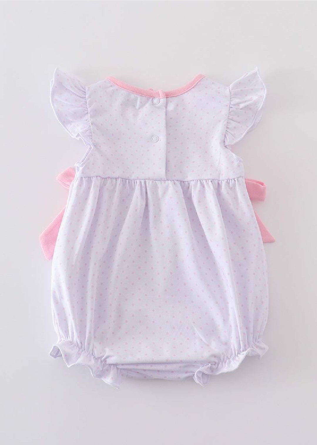 Girl's Boutique Premium Easter Dot Bunny Romper Sibling Matching Embroidered Embroidery
