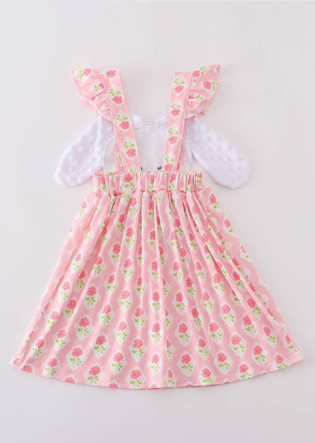 Girl's Boutique Pink Floral Easter Bunny Applique Girl Embroidered Embroidery Dress Romper Matching Sibling