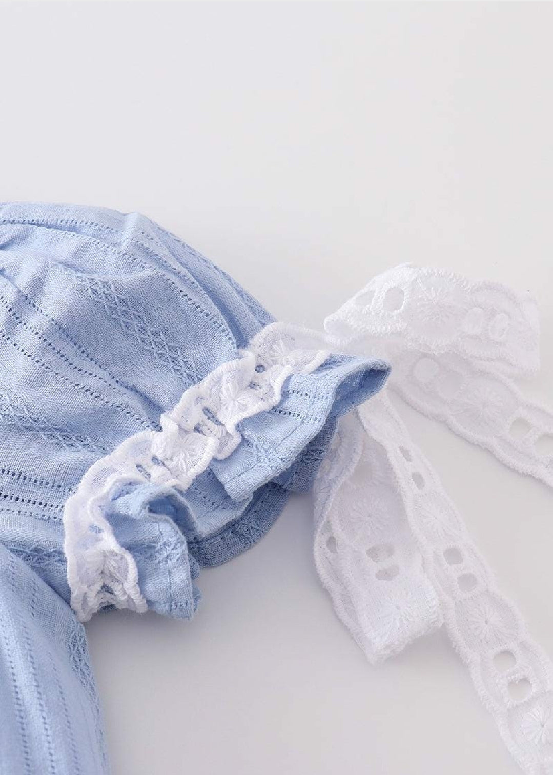 Girl's Boutique Premium Blue Easter Cross Girl Embroidered Embroidery Romper Matching Sibling