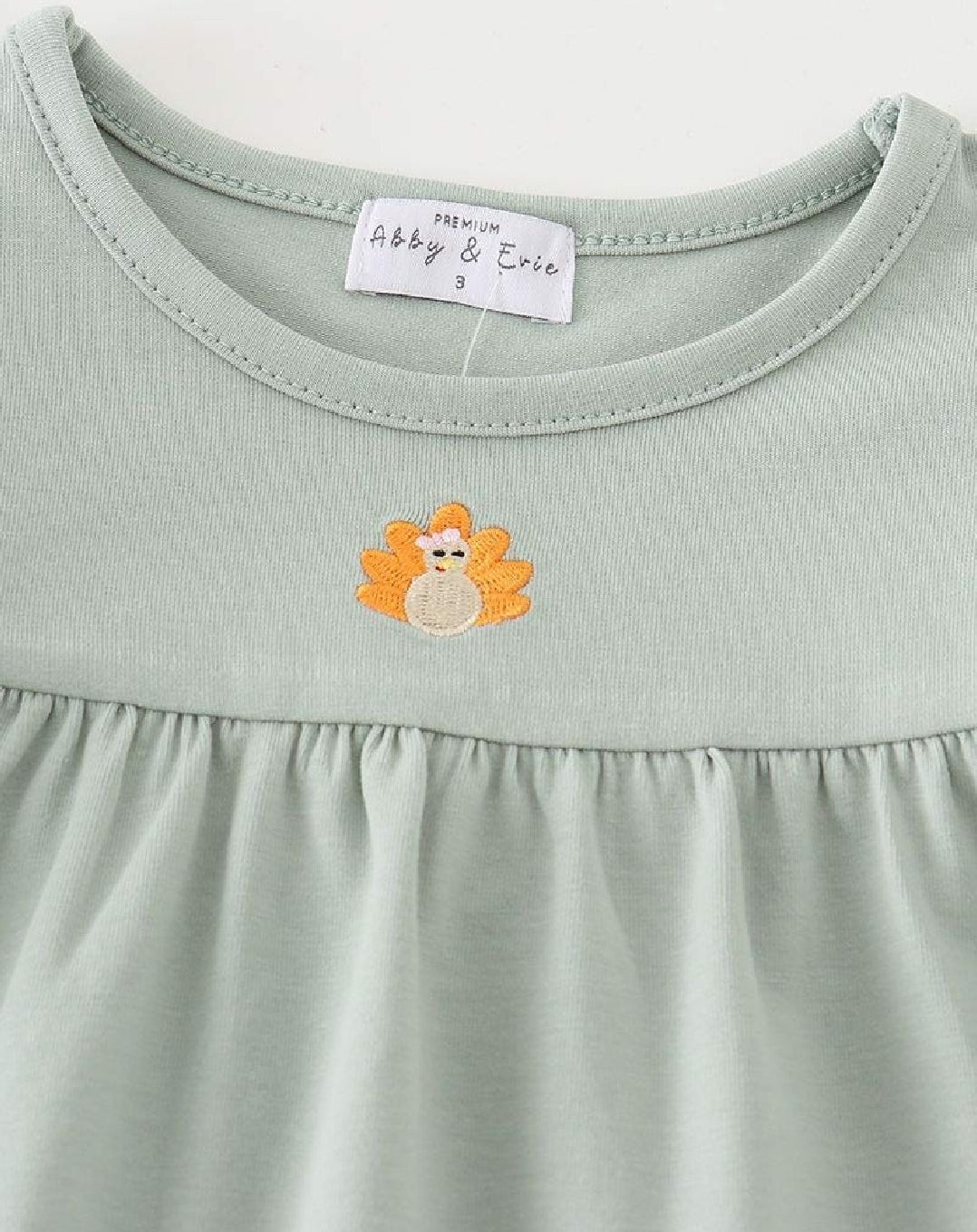 Girl's Boutique Premium Cotton Green Turkey Embroidered Embroidery Pocket Dress Matching Sibling