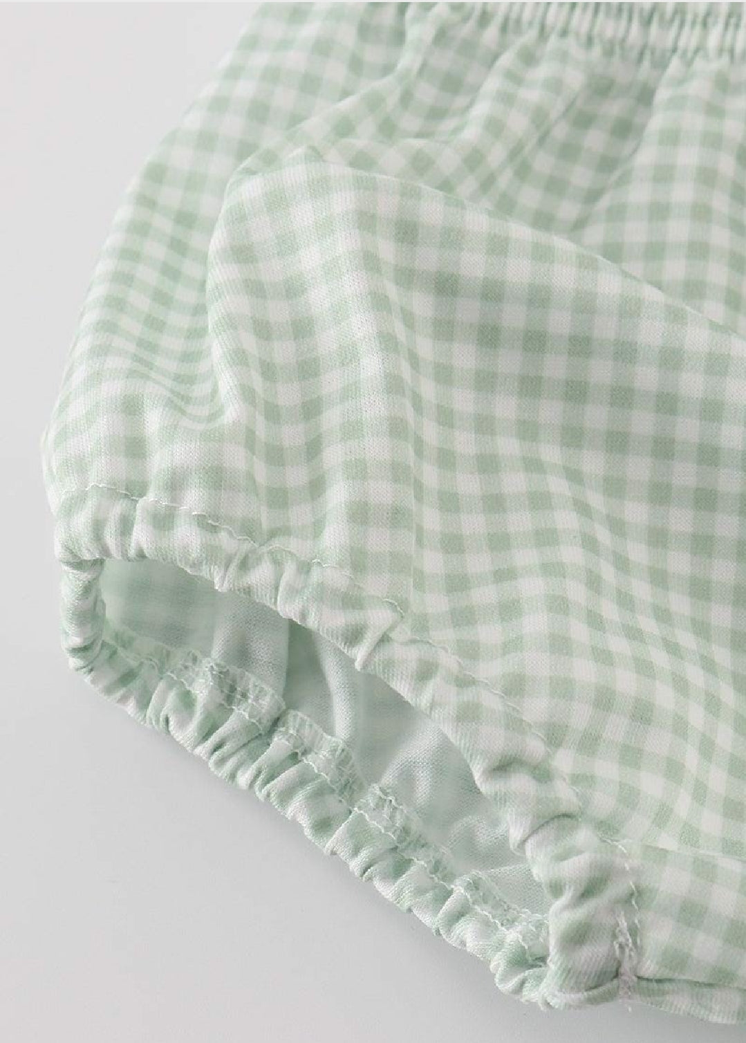 Boy's Boutique Green Easter Bunny Smocked Gingham 2 Piece Bloomer Outfit Set Matching Sibling