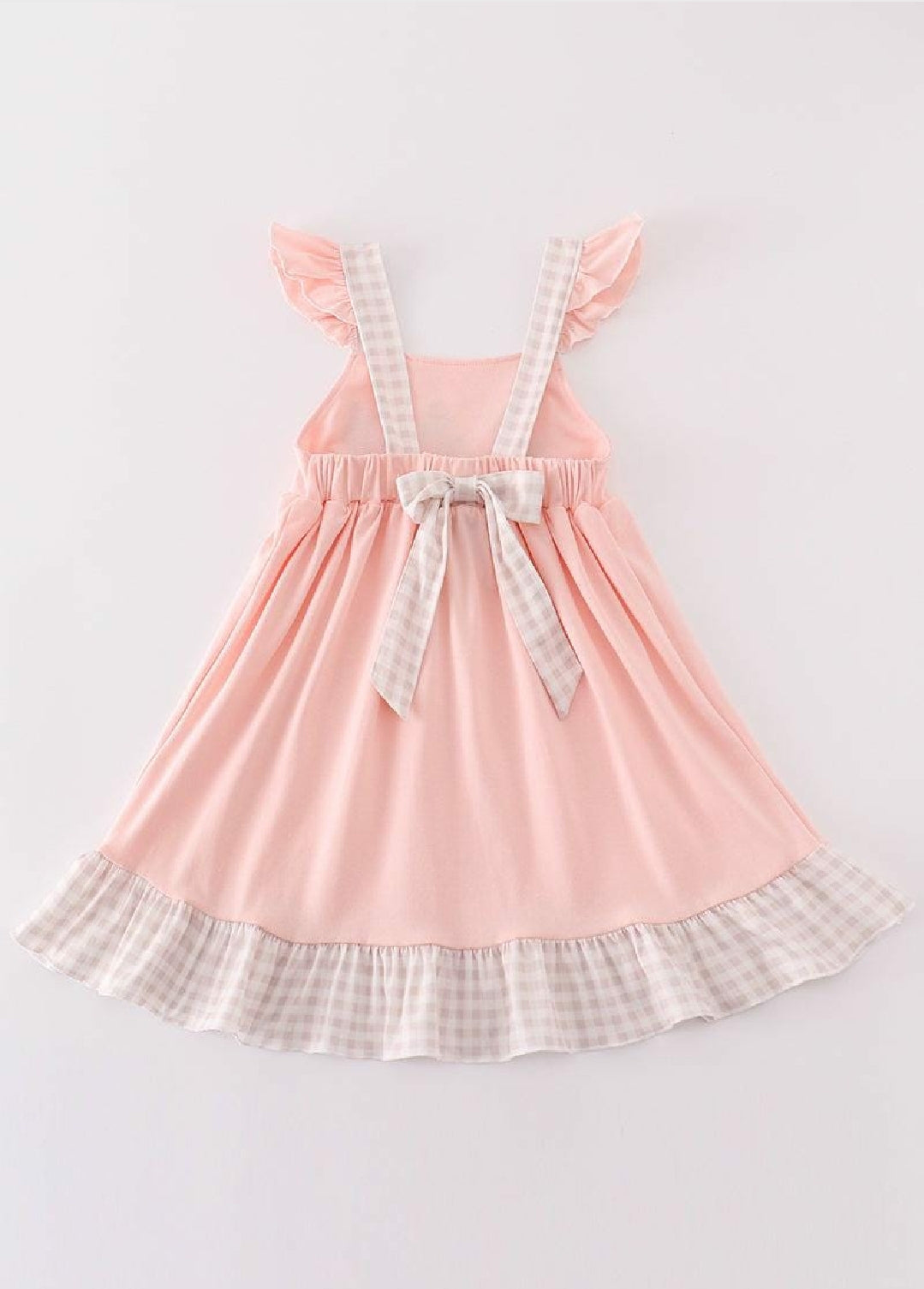 Girl's Boutique Pink Easter Bunny French Knot Girl Embroidered Embroidery Dress Matching Sibling