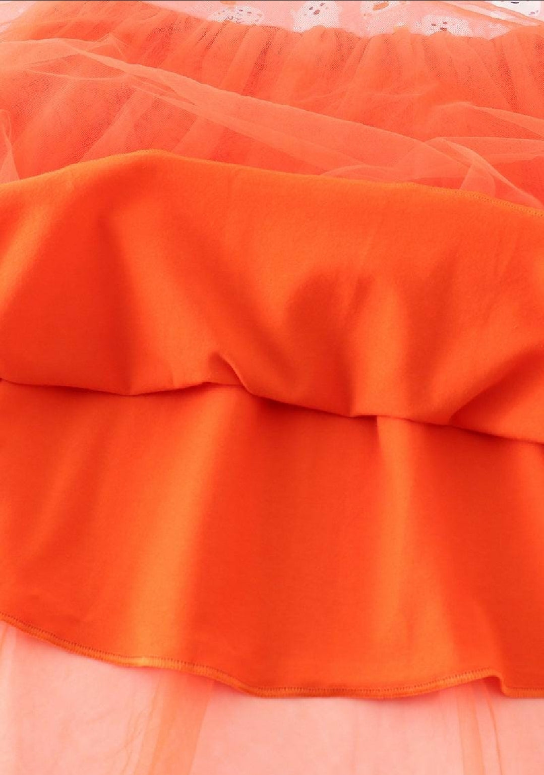 Girl's Boutique Cotton Halloween Orange Ghost Tutu Dress Sibling Matching