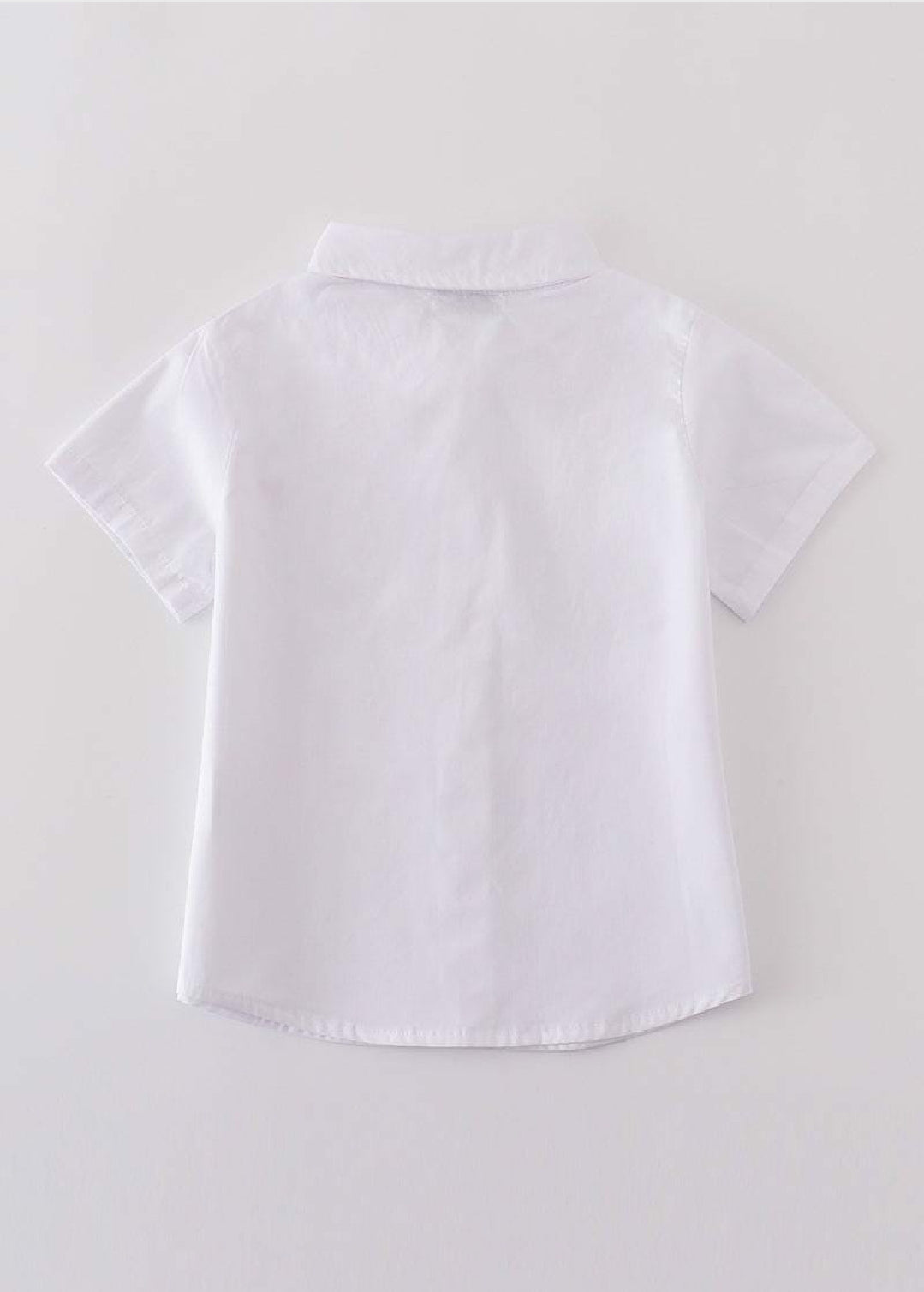 Boy's Boutique Premium White Easter Cross Embroidered Boy Top Button Down Collar Matching Sibling