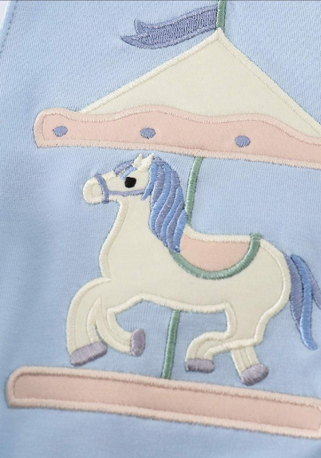 Boy's Boutique Blue Carousel Applique Boy Bubble Romper Sibling Matching Summer